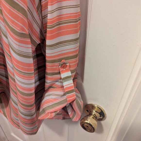 Tramp peach and light brown button down - 3X - Picture 7 of 8